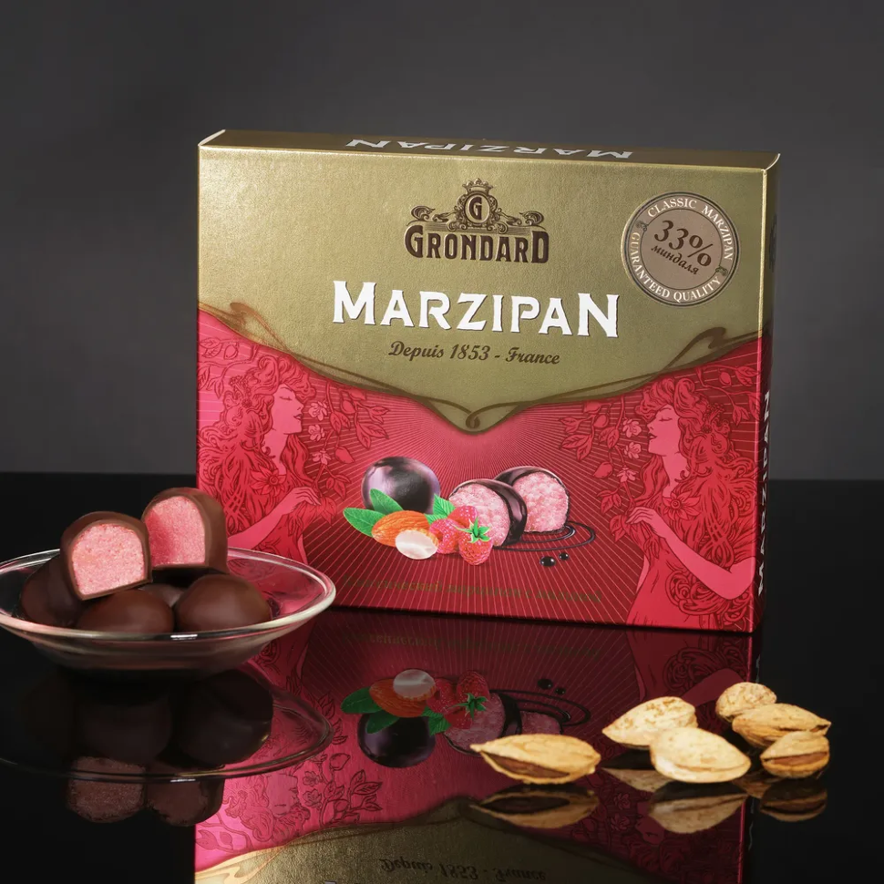  TM Grondard      (11120) Конфеты глазированные Марципановые Малина, 126г   в Белорецке