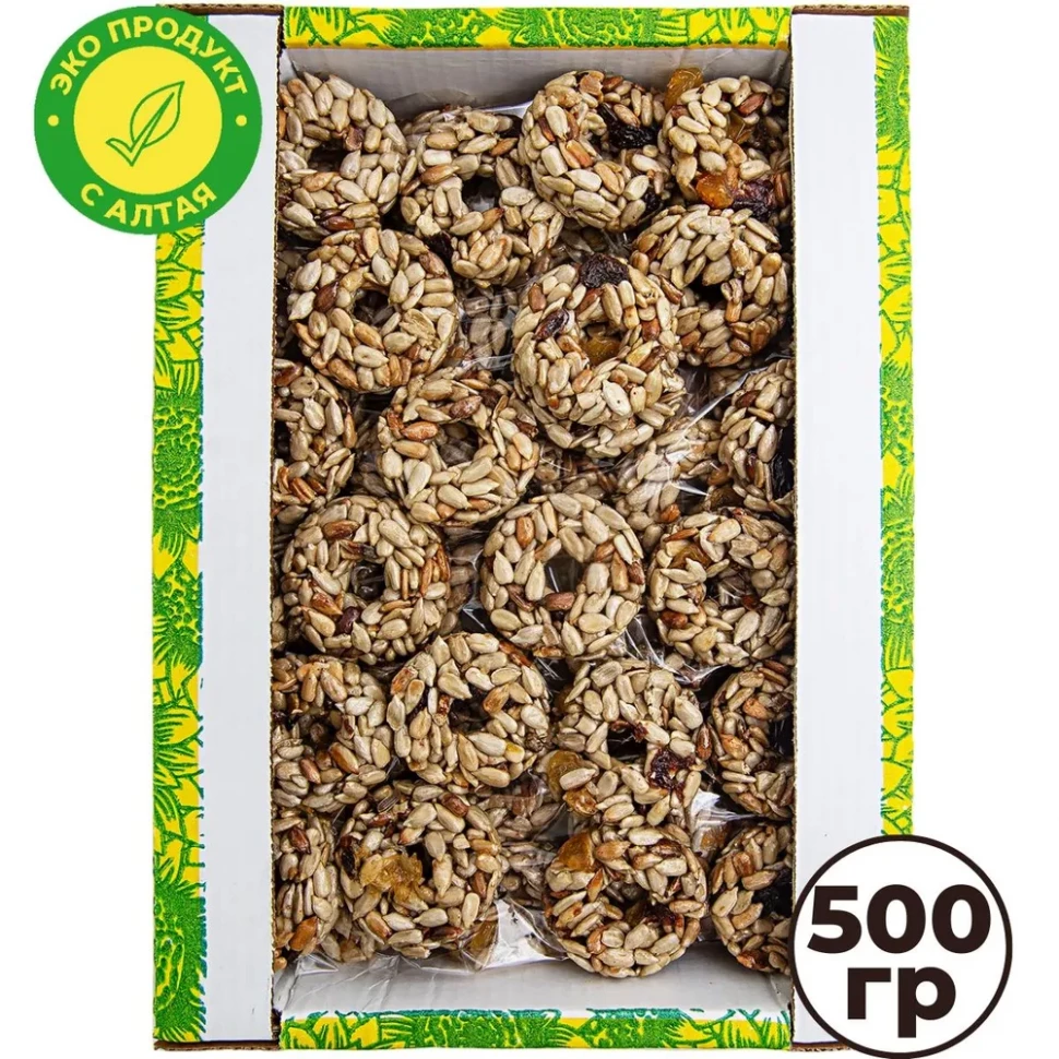  Козинаки из подсолнечника с медом и сухофруктами "Зачетные" 500г в Белорецке