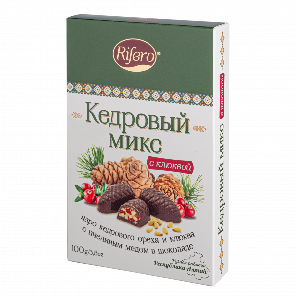 №1 Риф и ко Конфеты "Кедровый микс КЛЮКВА" 100г     в Белорецке