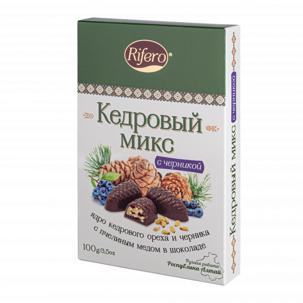 №1 Риф и ко Конфеты "Кедровый микс ЧЕРНИКА" 100г       в Белорецке