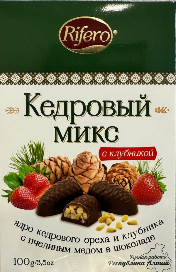 №1 Риф и ко Конфеты "Кедровый микс КЛУБНИКА" 100г     в Белорецке